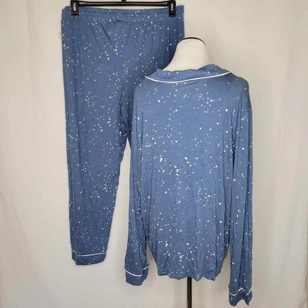 Jenni Notch-Collar Pajama Set Splatter Moonlight Blue NWT Size XXL