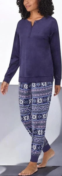 Nautica Women's 2 Piece Fleece Pajama Sleepwear Set, XL