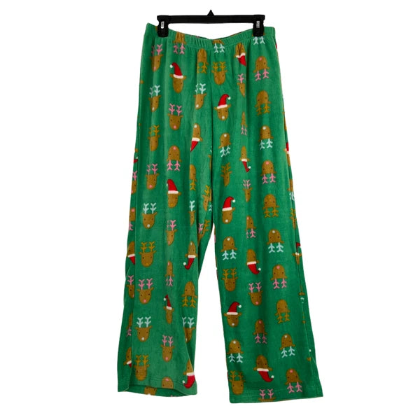 Abound pajama set green reindeer fleece 2 piece X-Large XL