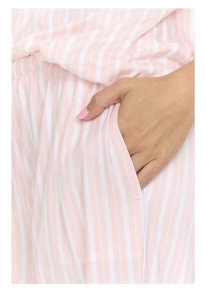 Flora Nikrooz 2-Piece Short Sleeve and Capri Pajama Set Size XL Pink