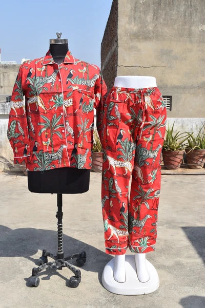 Printed night suit Sleepwear Relaxation outfit Pj Set Summer nightwear Dress