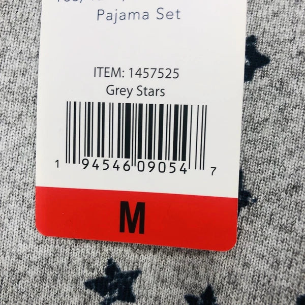 Lucky Brand 4 Piece Women Gray Star Polyester Nightwear Pajama Set Medium Soft