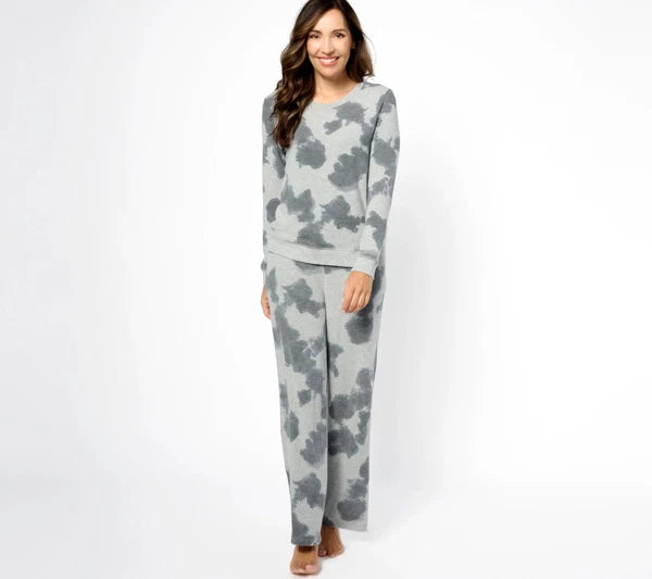 BumbleBella by Jill Martin Watercolor Tie-Dye Hacci PJ Set BlackWatercolor XS Ne