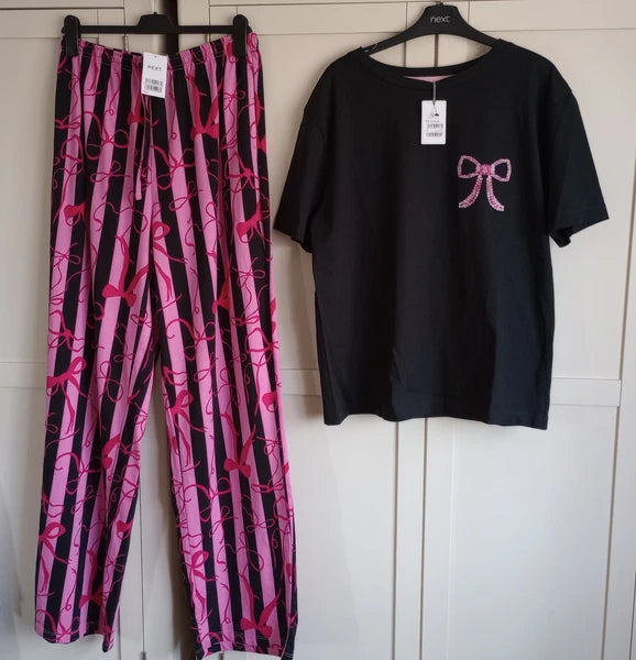 BNWT Next Black Pink Pyjamas Medium Tall