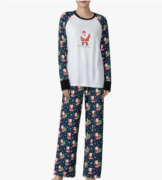 Christmas Pajamas for Women, Long Sleeve Holiday Pjs Printed Matching Sleepwear