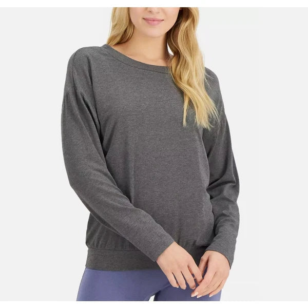 ALFANI WOMENS PAJAMAS MODAL LOUNGE MIX SET LS TOP SMALL LEGGINGS XSMALL GRAY