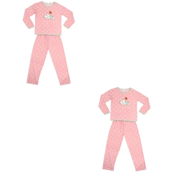 Set of 2 Girl Child Household Sleepwear Suit Autumn Pajamas for Women